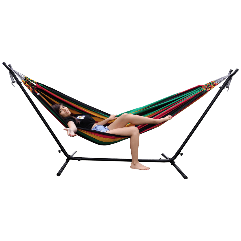 Soporte de metal para hamaca andina con tela de algodón Rasta