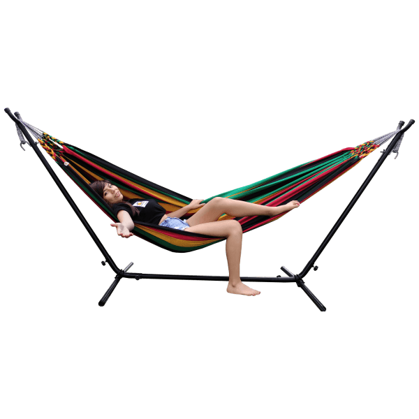 Soporte de metal para hamaca andina con tela de algodón Rasta